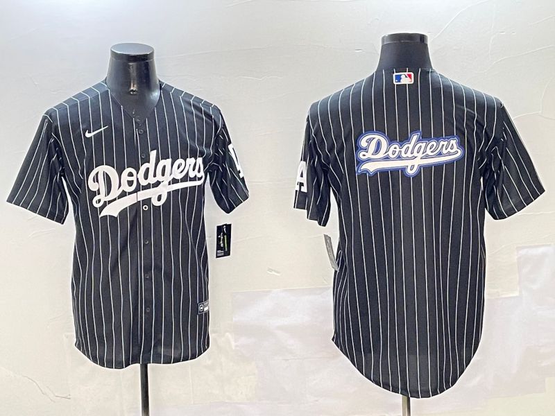 Men Los Angeles Dodgers Blank Black Stripe Jointly Name 2025 Nike MLB Jersey style 33